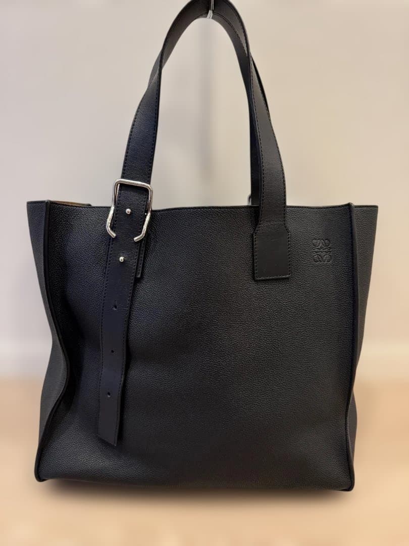 ロエベ アナグラム バックルトート レザー トートバッグ ブラック