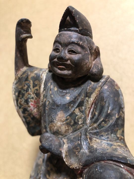 【江戸時代】大黒天　恵比寿像　木像　木彫