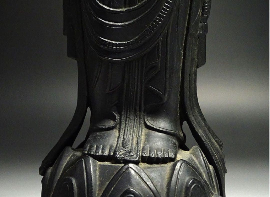 飛鳥 白鳳 金銅仏 観音菩薩立像 蓮華座 念持仏 仏像 仏教美術 骨董 古