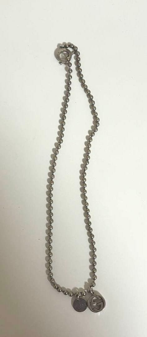GUCCI ボールチェーンネックレス インターロッキング シルバー