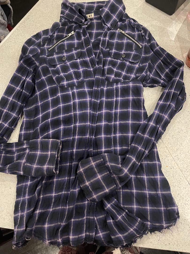 LGB 銀糸チェックシャツ