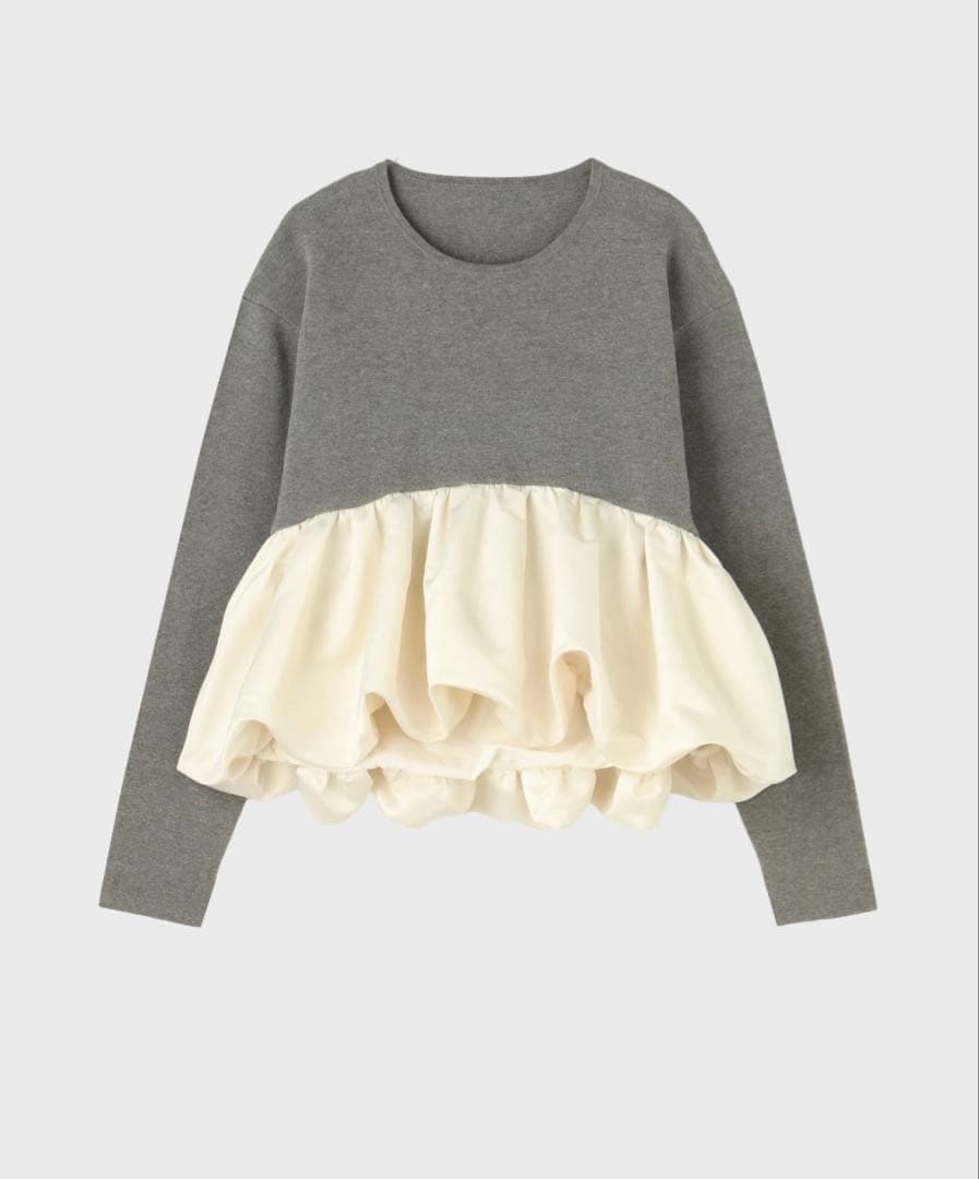 最安値✨️THETOÉ Aachen BalloonPeplum Sサイズ　グレー