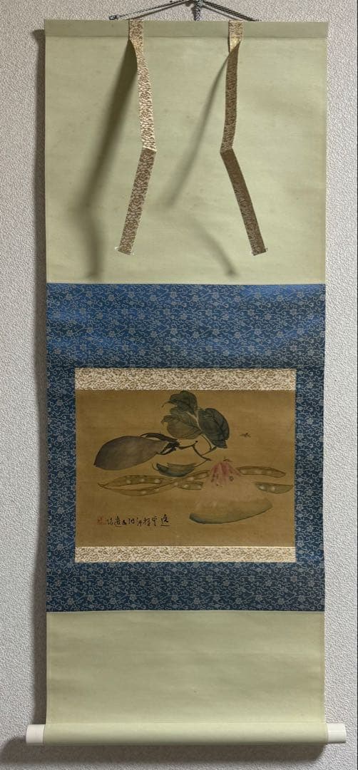 木下逸雲筆　絹本肉筆　消夏　掛軸　送料込み251012