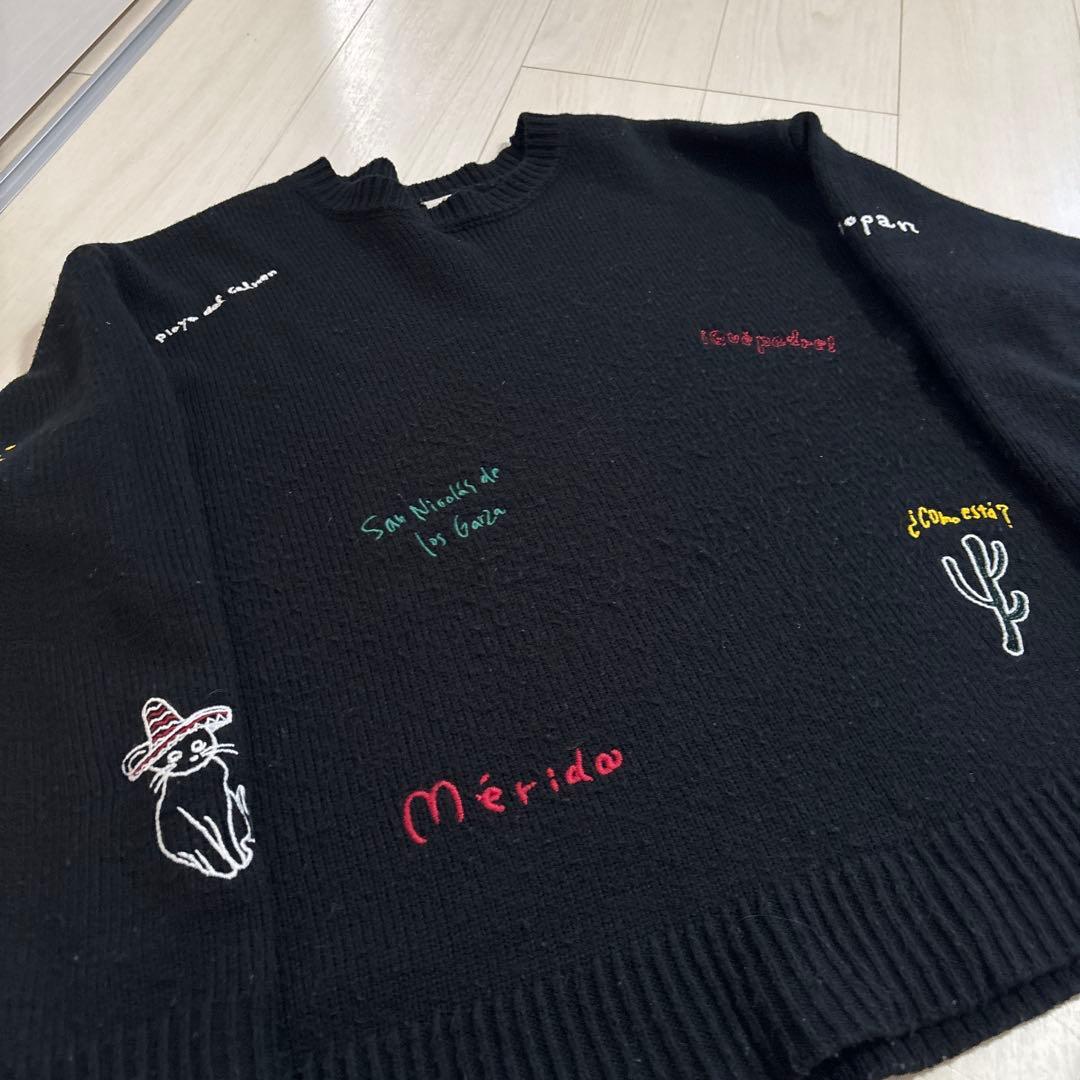 値下げ※niko and..モチーフ＆レタリングニットプルオーバー猪俣周杜