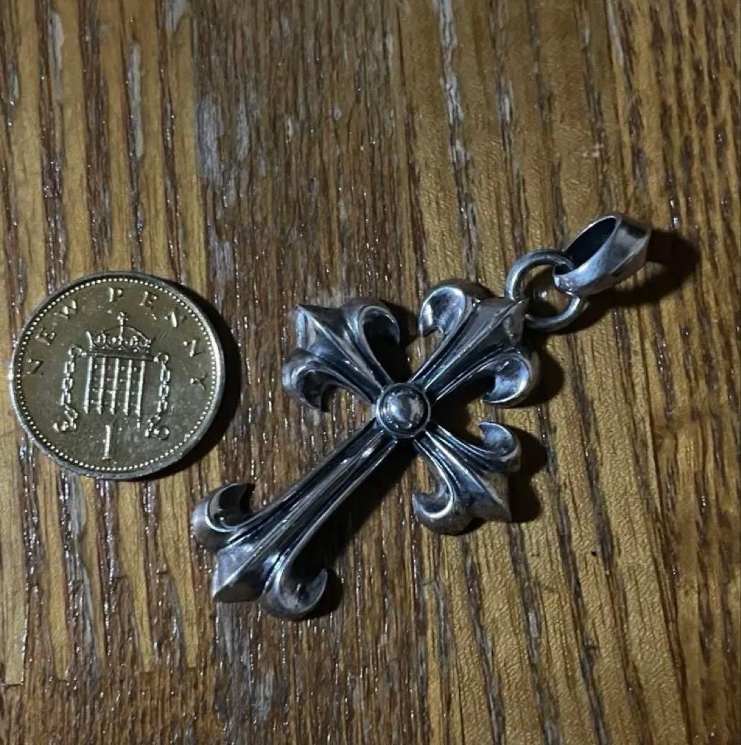 ビンテージ シルバー フレア クロス ペンダント sv925 刻印有 15.2g