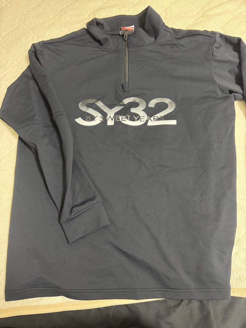 SY32 ブラック ゴルフシャツ XL ハーフジップ - メルカリ