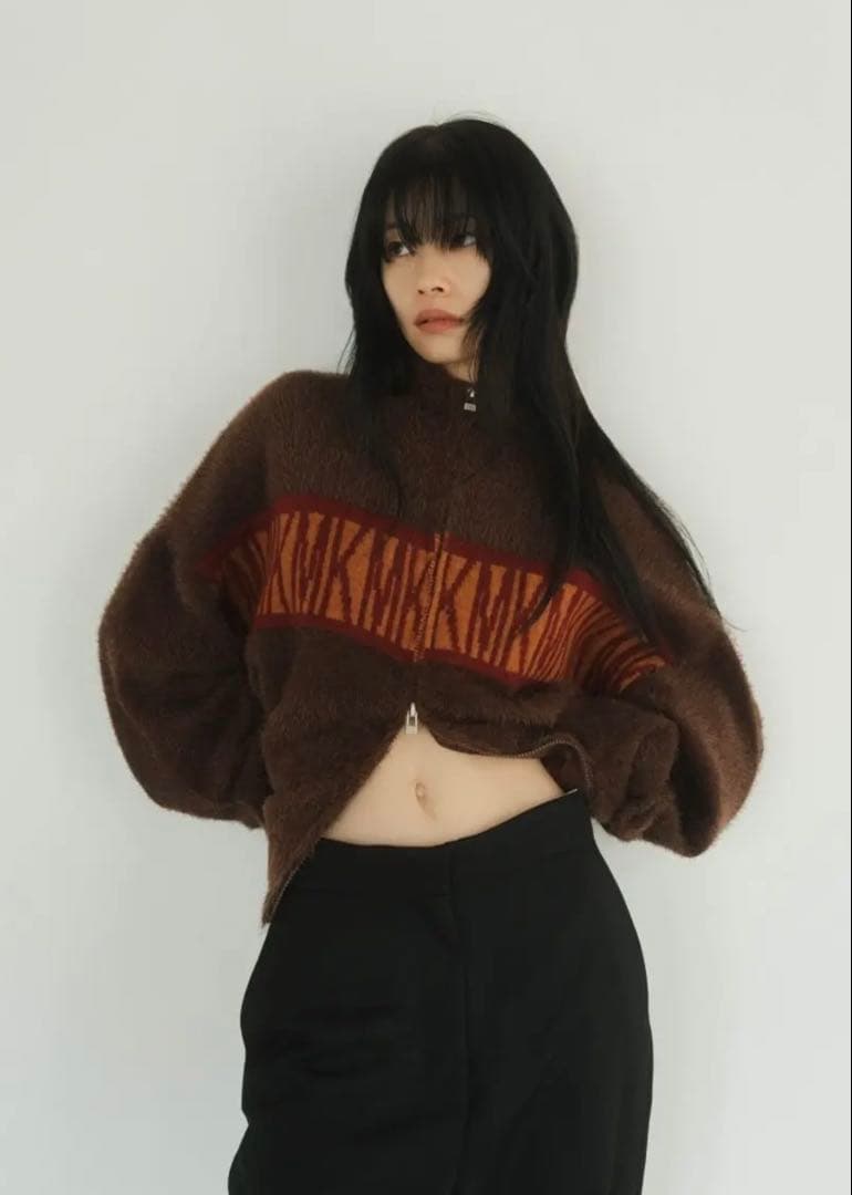 トップス knuth marf full zip motif cardigan