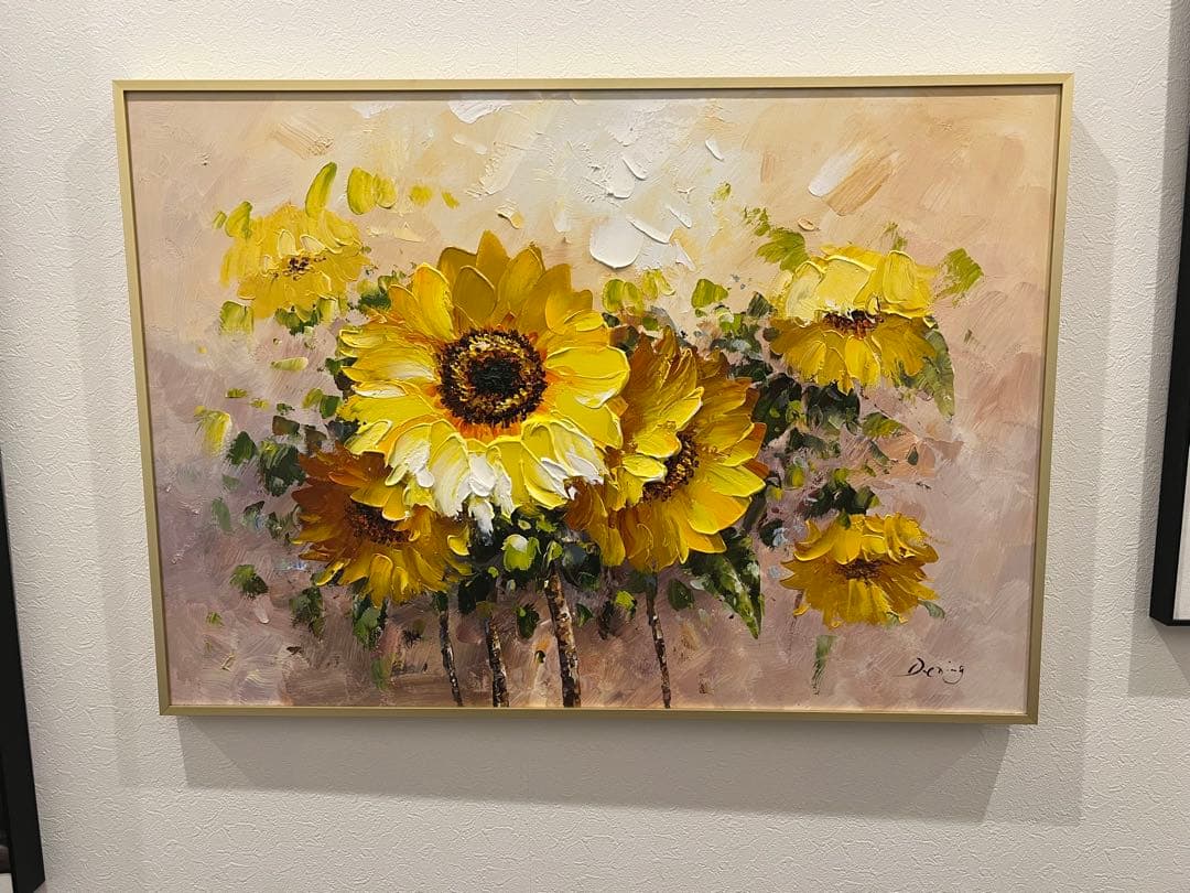 ひまわり 油彩画 フレーム付き 楽天市場】アート額絵 ゴッホ ひまわり 受注生産 高精細巧芸画 手彩