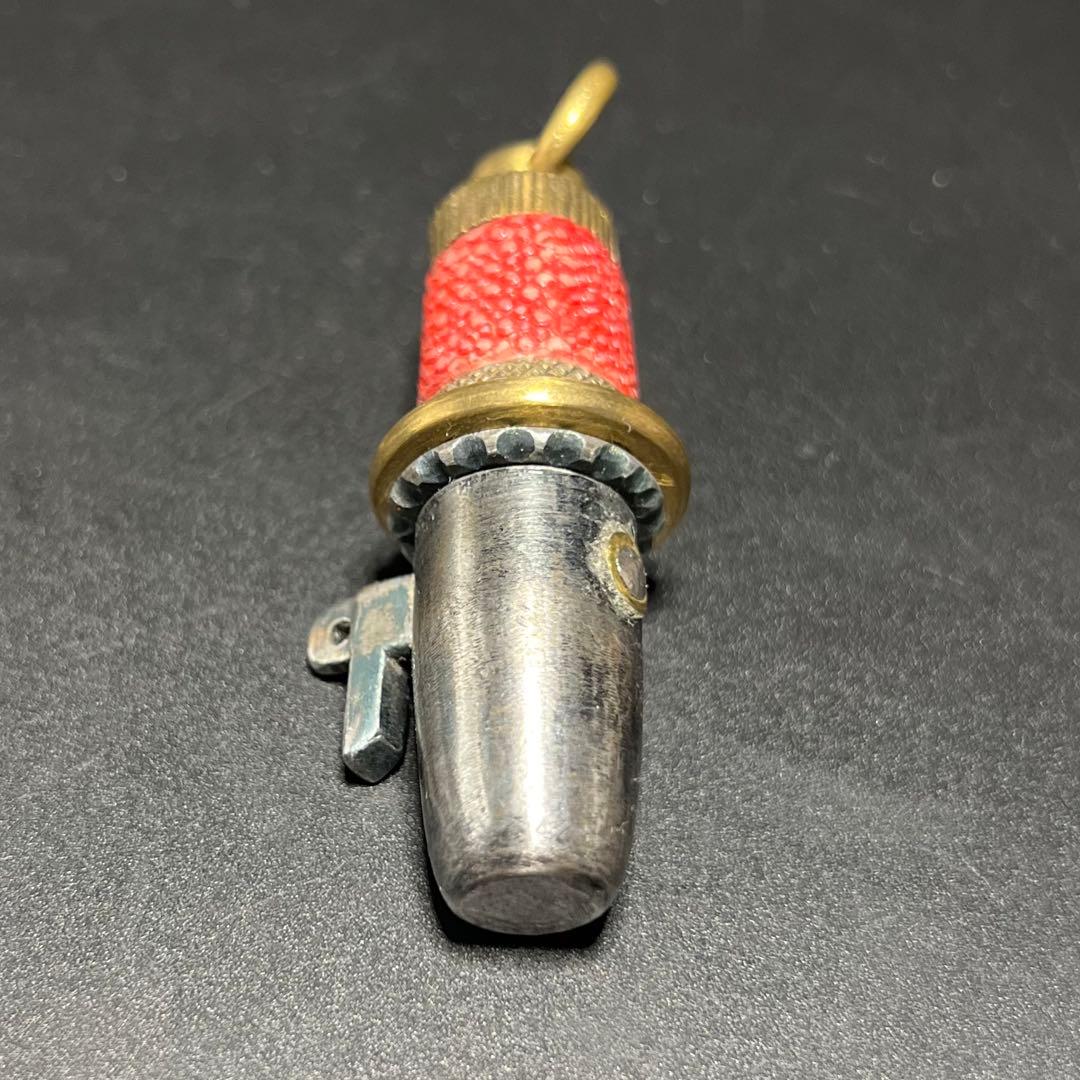 ◎古道具 庵々◎江戸時代 本鮫皮十手型根付鉄地根付 腰提げ物◎古美術