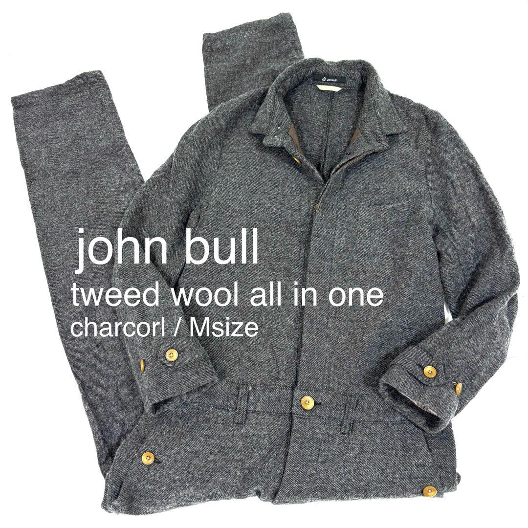 ジョンブル JOHN BULL ツイードウールオールインワン つなぎ M