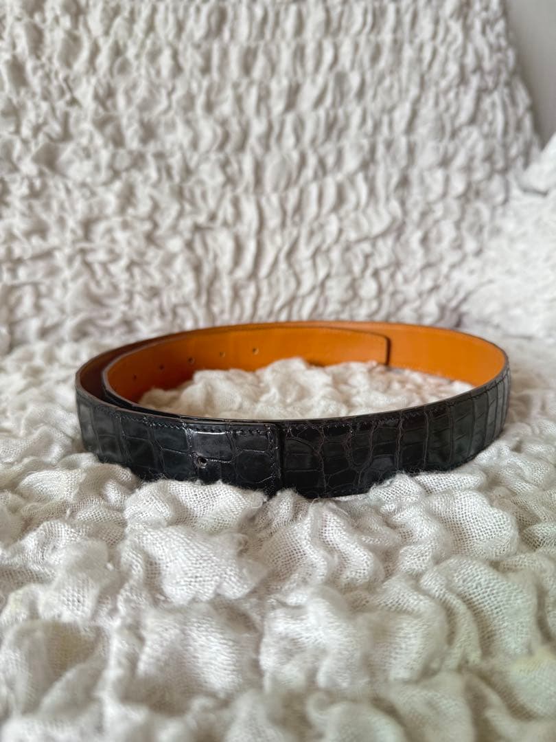 HERMES エルメス ベルト 90 ポロサス ブラック □J刻印：2006年