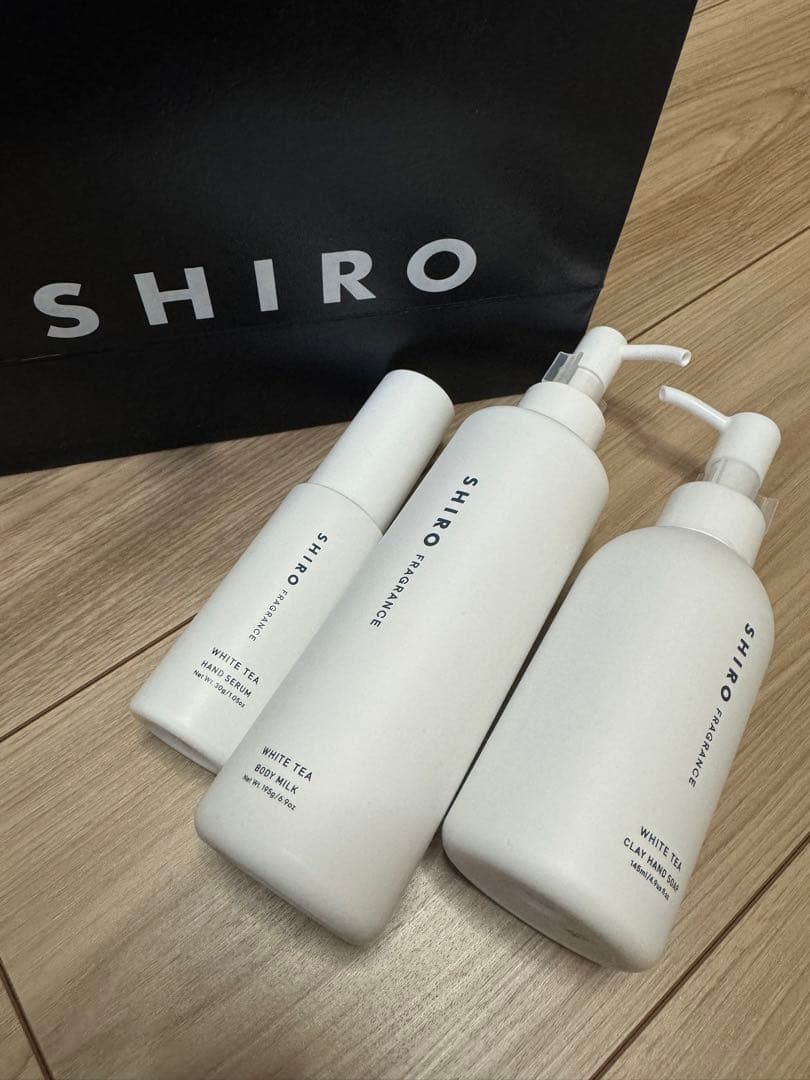 SHIRO ホワイトティー クレイハンドソープ & ボディミルク＆ハンド美容液