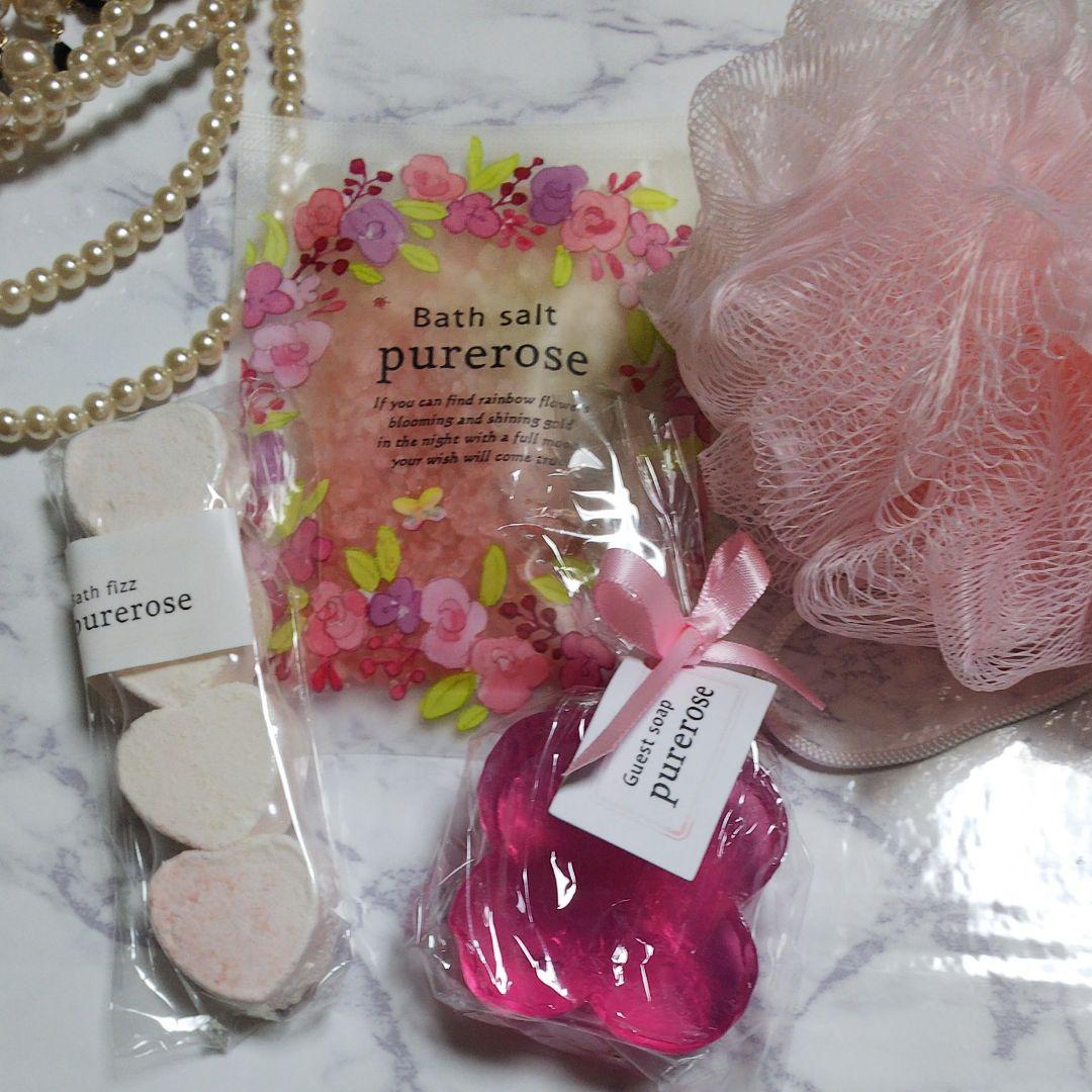 新品 未使用☆バスタイム4点セット☆ピンクカラーがとっても可愛い☆癒しグッズ☆