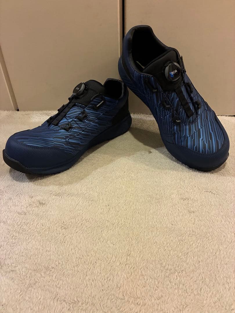 美品MIZUNO オールマイティ セーフティーシューズ 安全靴 ネイビー27.5