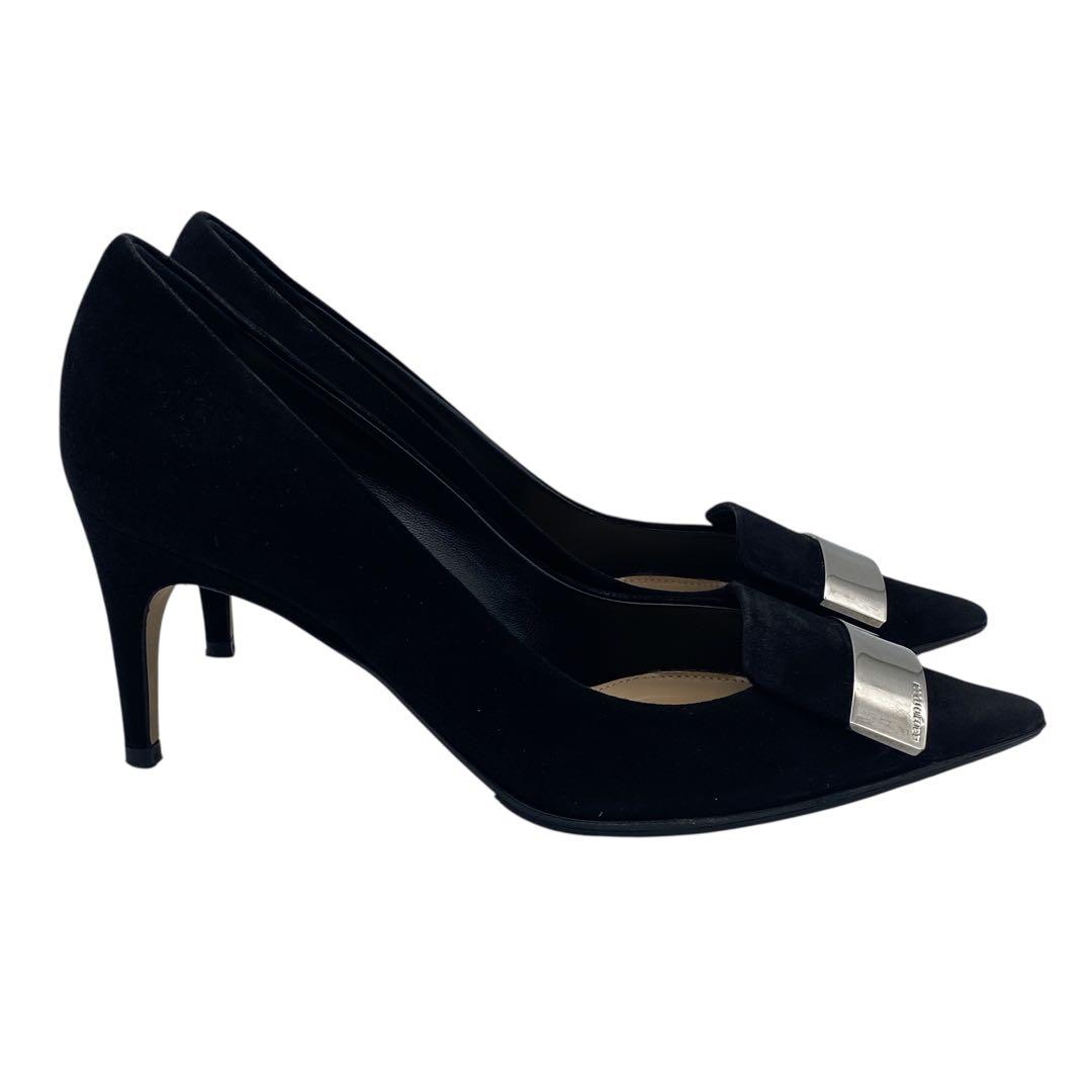 【美品】 セルジオロッシ sr1 パンプス スウェード ブラック 22.5cm