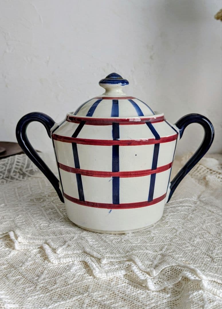 クレイユモントロー HBCM バスク柄 Bearn シュガーポット フランス