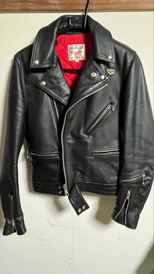 専用　AVIAKIT ブラック レザージャケット 36 レア　ルイスレザー