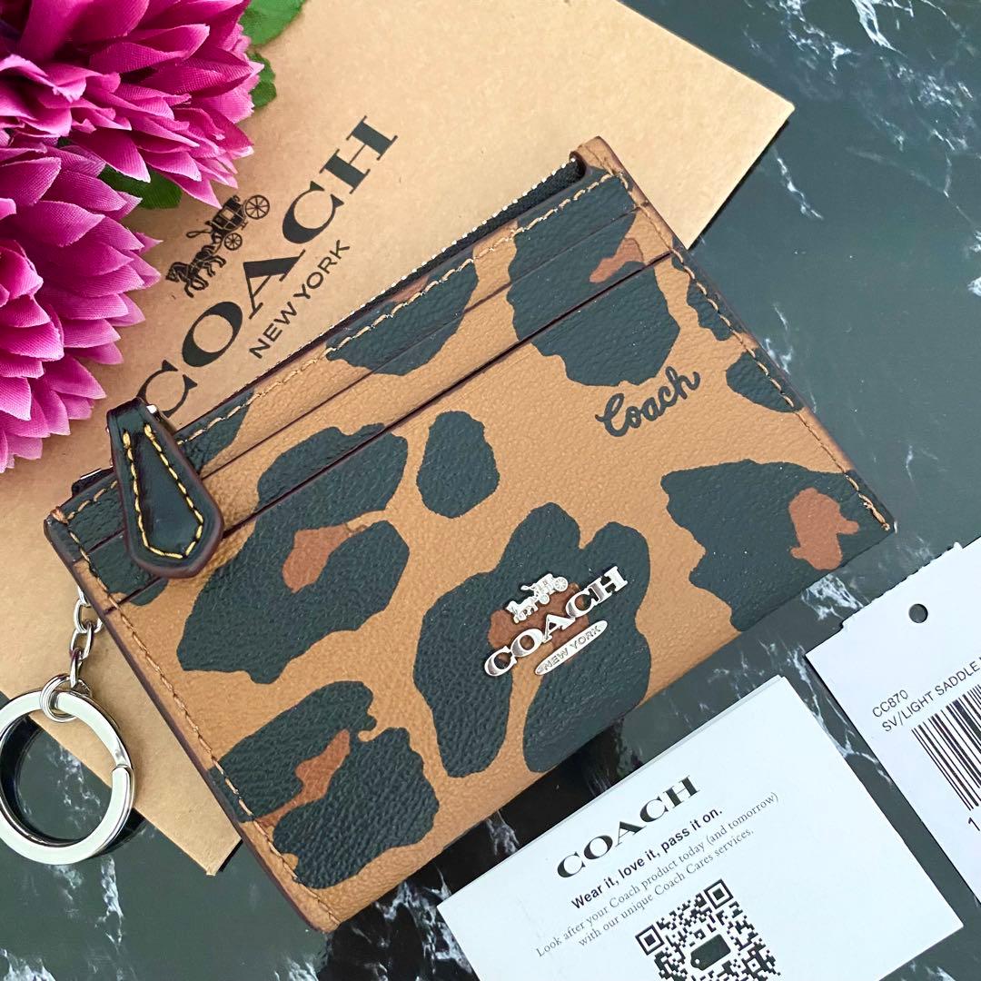 新品 COACH コーチ ケース 小銭入れ ヒョウ柄