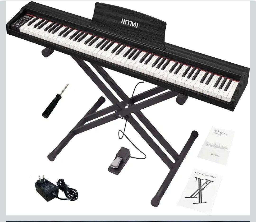 新品 スタンド付 IKTMI ペダル付 電子ピアノ キーボード 88鍵盤 初心者
