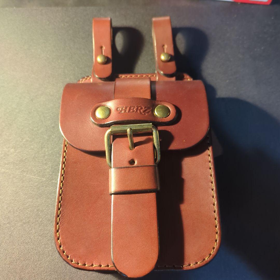 ①未使用品　 HERZ ヘルツ　ベルトポーチ　Lサイズ 創業初期から作り続けている厚革のシンプルベルトポーチ / 革鞄のHERZ