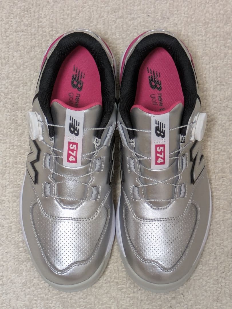 新品未使用 ニューバランス WGBS574B ゴルフシューズ BOA式 シルバー