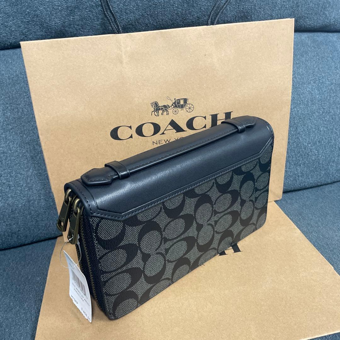 COACH ブラック ロゴ 長財布 COACH (コーチ) ロゴ ラウンドジップ 長財布 CO54630SVDK6 レディース