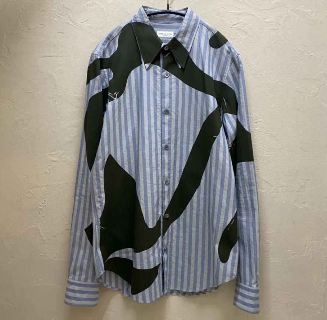 DRIES VAN NOTEN 23AW　ストライプ　グラフィックシャツ
