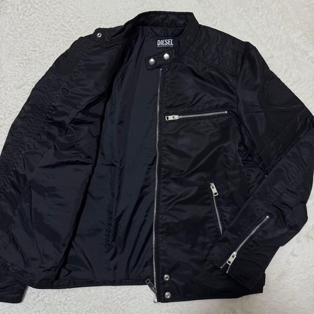 極美品！XL相当！池田エライザ着用！DIESEL ライダースジャケット 黒　現行 美品 DIESEL ディーゼル シングルライダースジャケット 池田エライザ