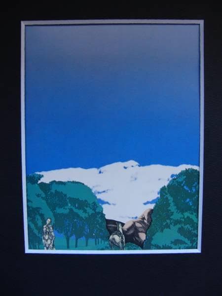 池田 満寿夫、マーガレットの庭、希少な額装用画集より、美品、新品額装付