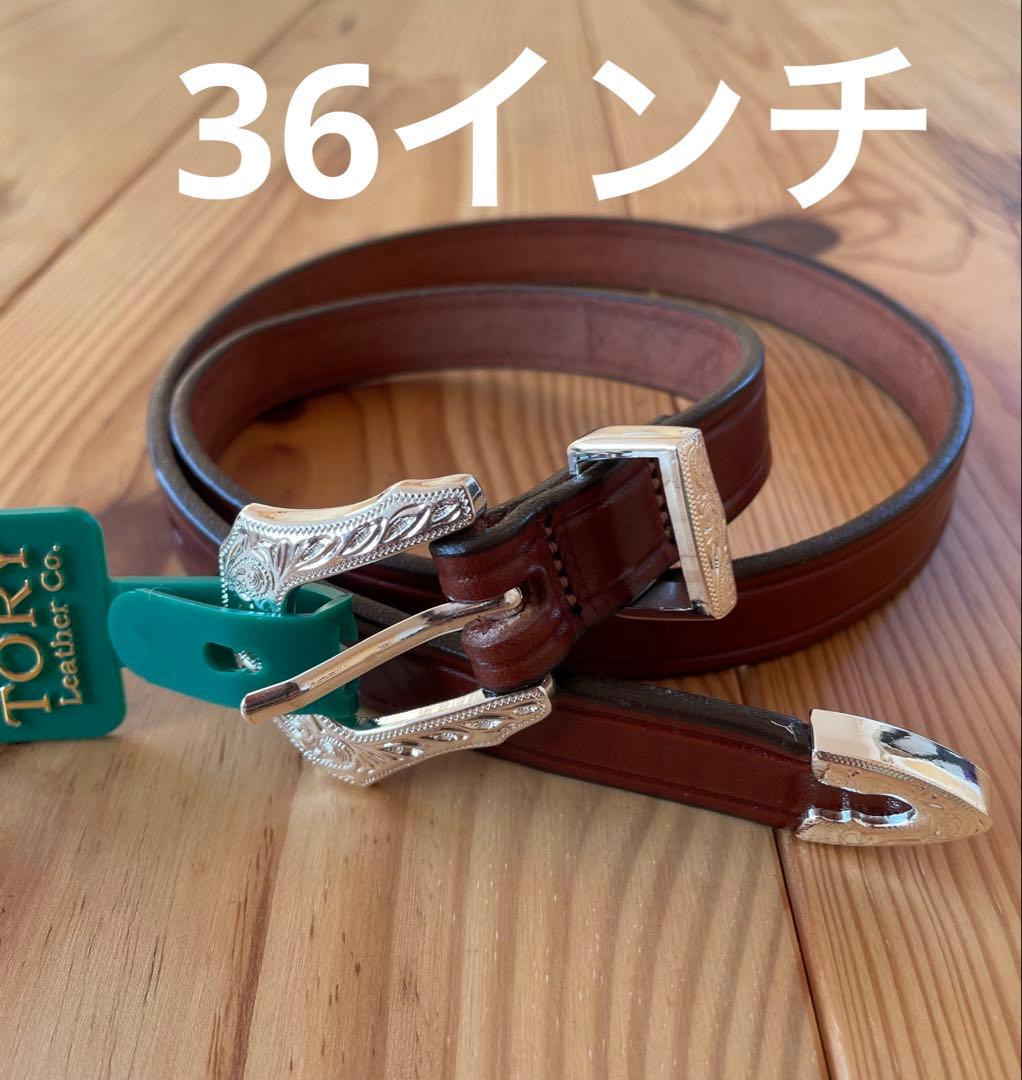 新品 36インチ TORY leather western belt オーク