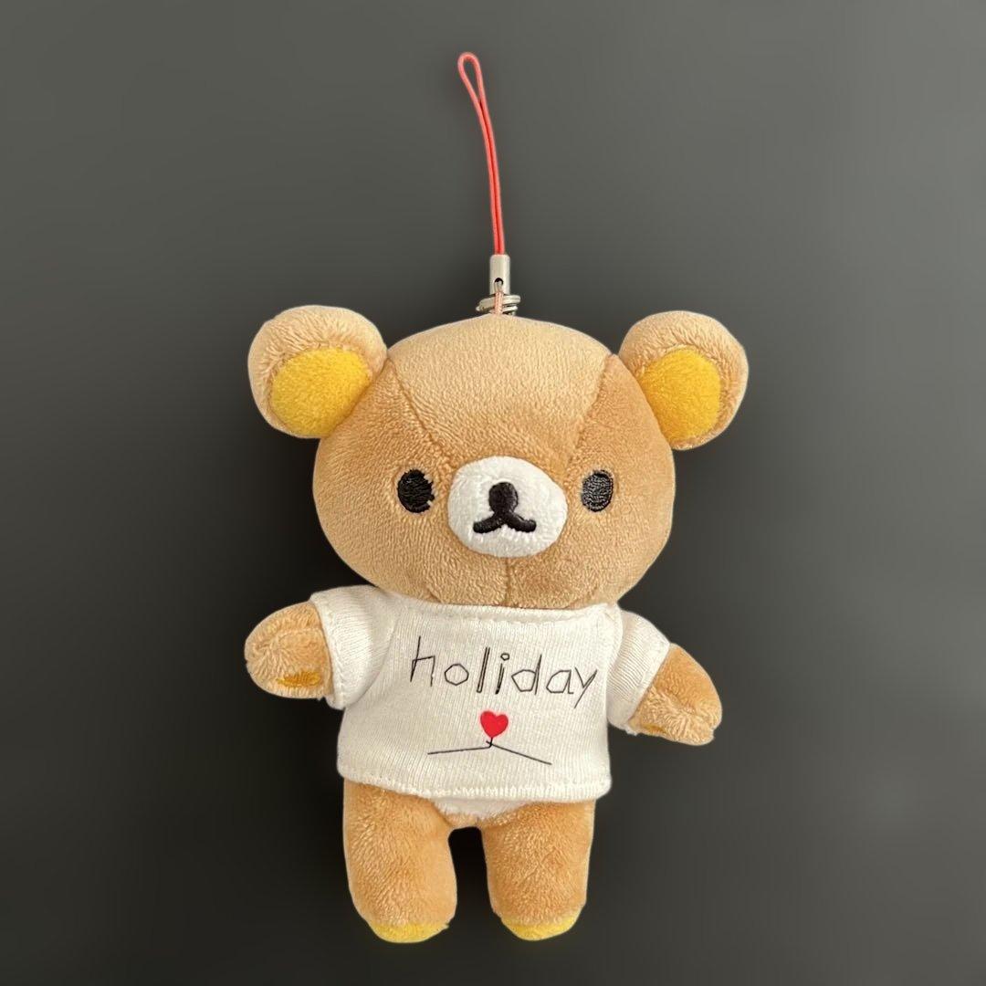 リラックマ　コラボ ぬいぐるみストラップ　holiday 白
