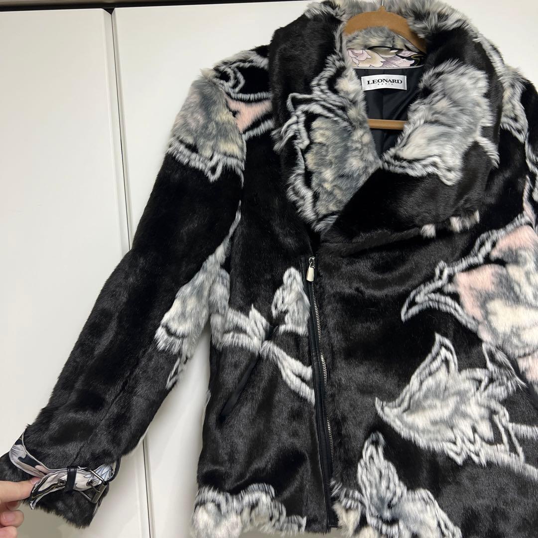 美品】LEONARD レオナール ファーコート ブラック 36 - メルカリ