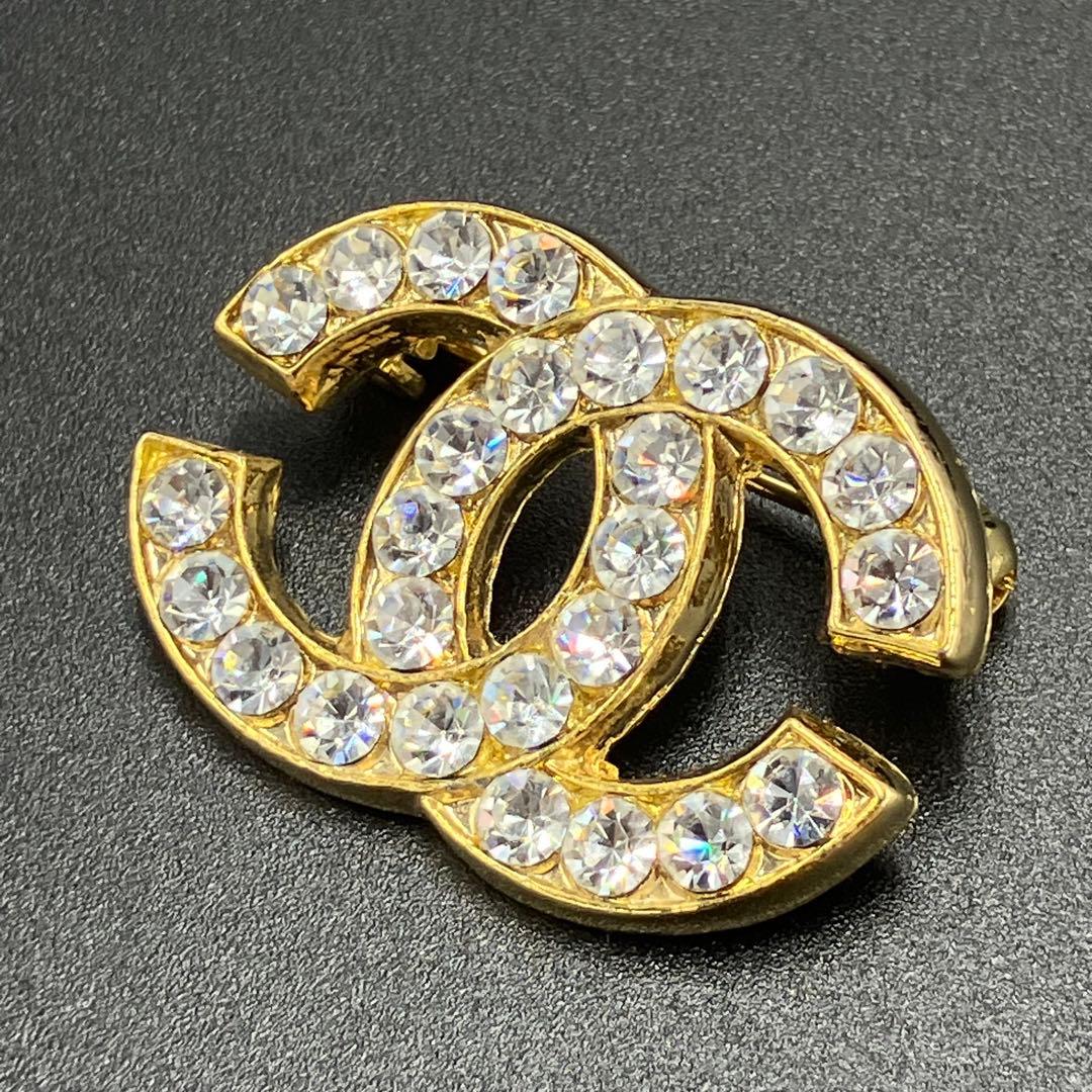 d*7様 極美品 シャネル ブローチ ココマーク ビジュ 刻印 ゴールド