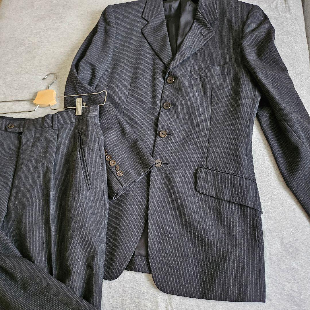 ポールスミス スーツ 上下セットアップ Lサイズ ストライプ 4ボタン
