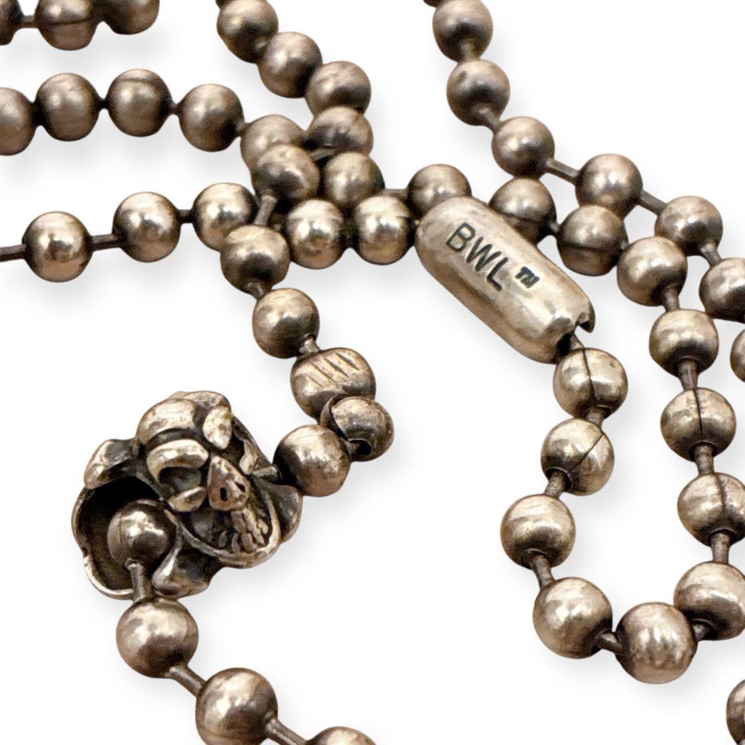 Bill Wall Leatherスカル＆クロスボーンネックレス ボールチェーン