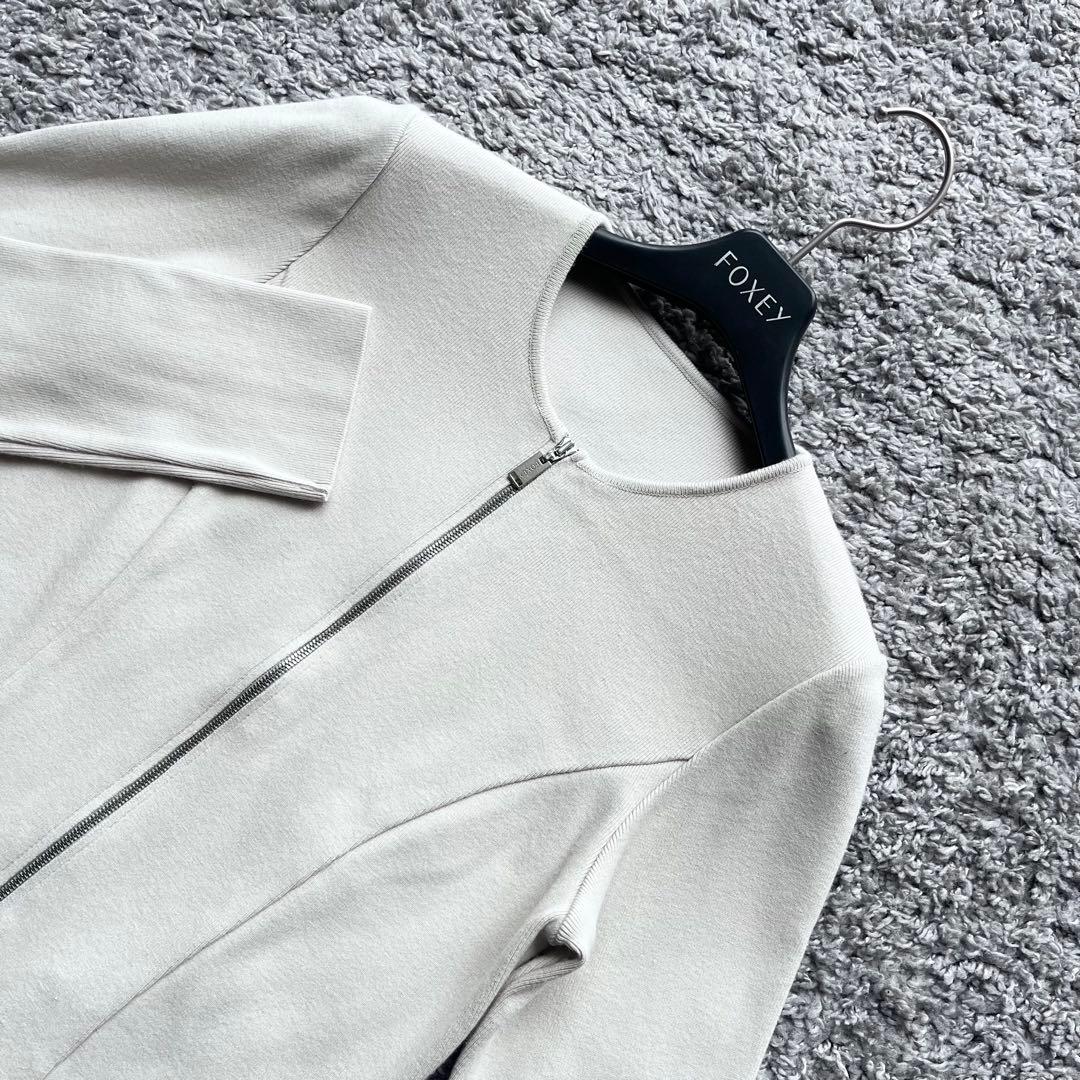FOXEY 38 Knit Jacket アイボリーベージュ系 - メルカリ