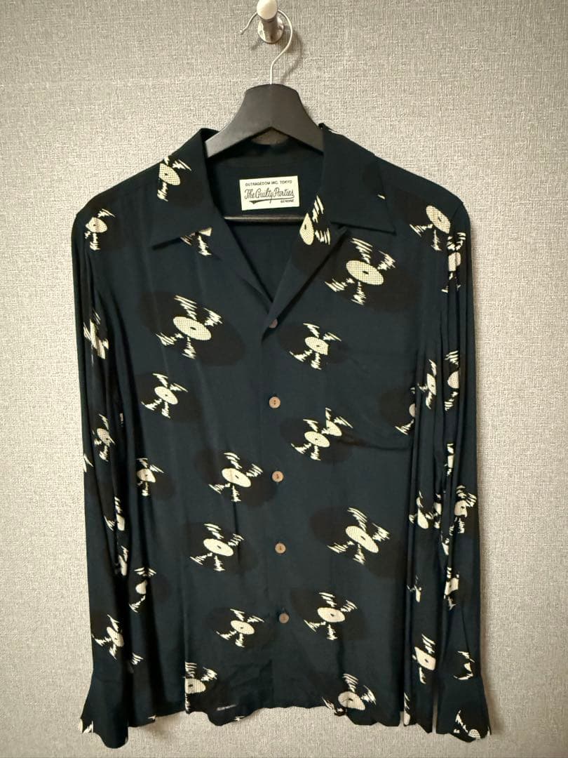 wacko mariaレコード シャツ 長袖 ネイビー WACKO MARIA（ワコマリア） WACKO MARIA 50'S OPEN COLLAR SHIRT