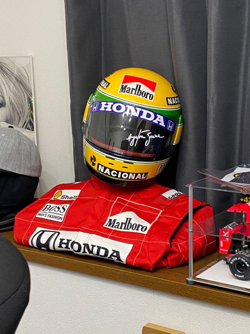 アイルトンセナ　レプリカ　ヘルメット　スーツ アイルトンセナ 模型 SID MOSCA 1/1 1990年 レプリカヘルメット