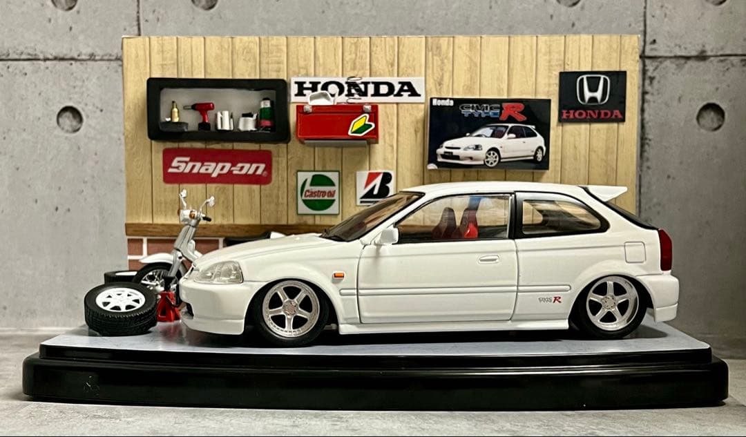 訳有❗️国産名車 1/24 ホンダ シビック カスタム ガレージジオラマ ミニカー