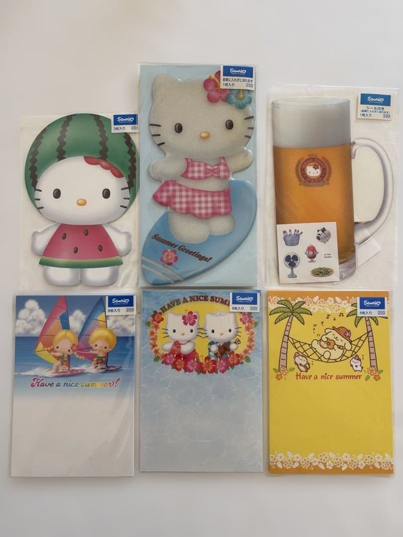 【激レア】サンリオ レトロ ポストカード 6点 パティ＆ジミー 波乗りキティ 他 激レア】サンリオ レトロ ポストカード 6点 パティ＆ジミー 波乗り