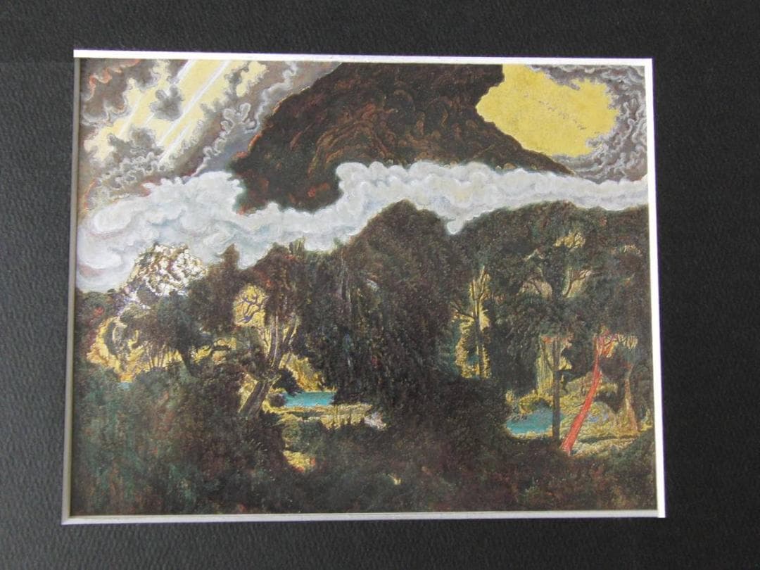 秋山泉、【樹間】、希少な額装用画集より、新品額装付、状態良好