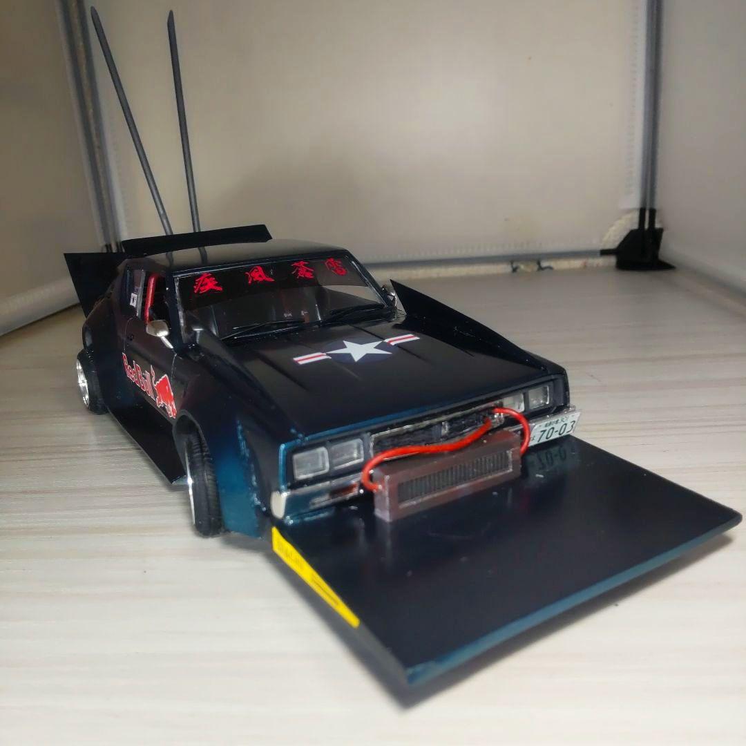 アオシマ1/24ケンメリ2Dr改！街道レーサー（レッドブル仕様）塗装済