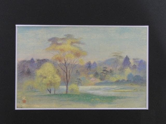 片岡宣久、【むさし野】、希少な大判額装用画集より、美品、日本人画家