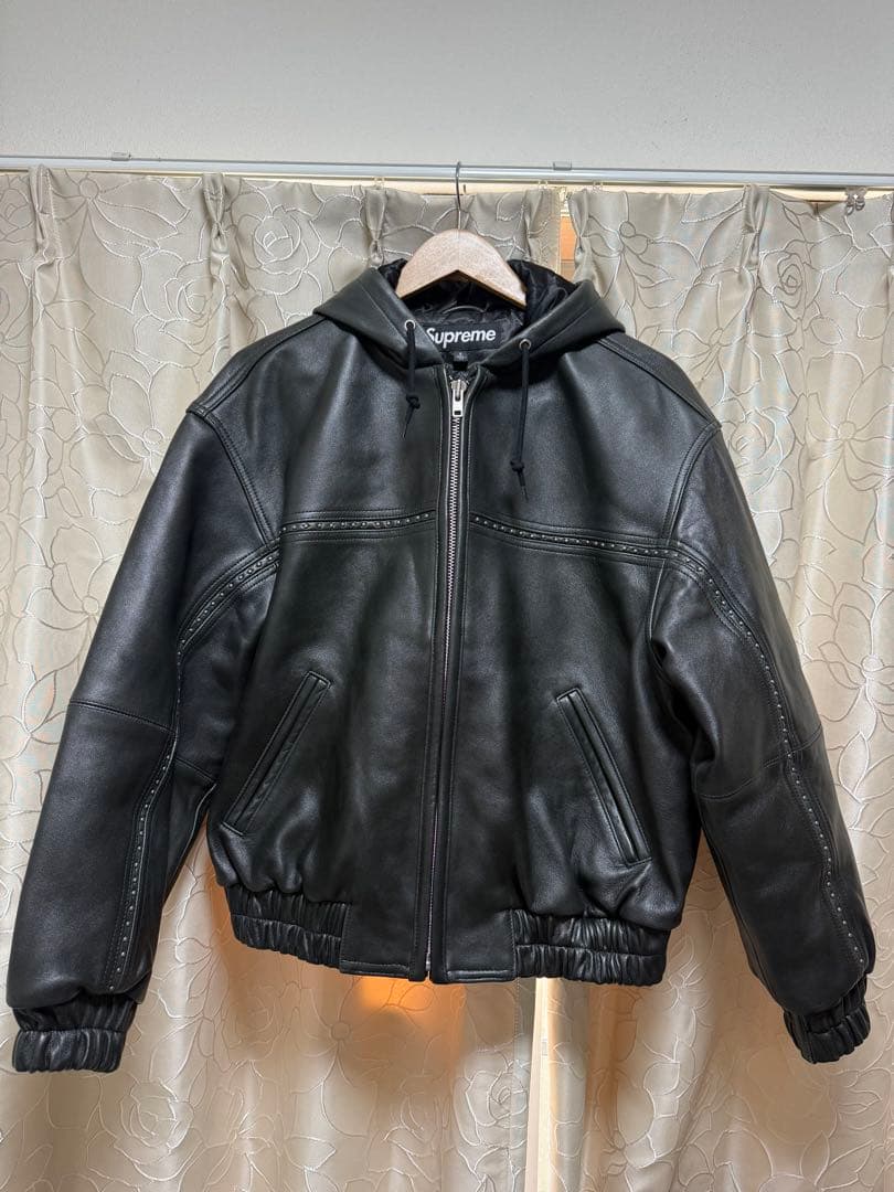 タグ有supreme Studded Hooded Leather Jacket - メルカリ