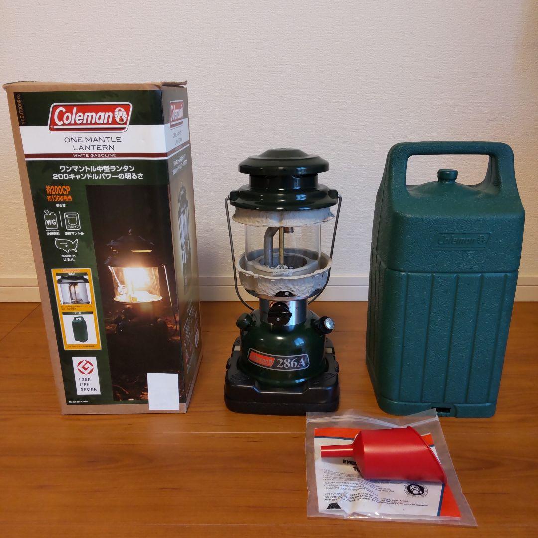 Coleman 286A ワンマントルランタン フューエルファネル付 マントル付 憧れのコールマンレッド「286Aワンマントルランタン」を灯そう。2022年