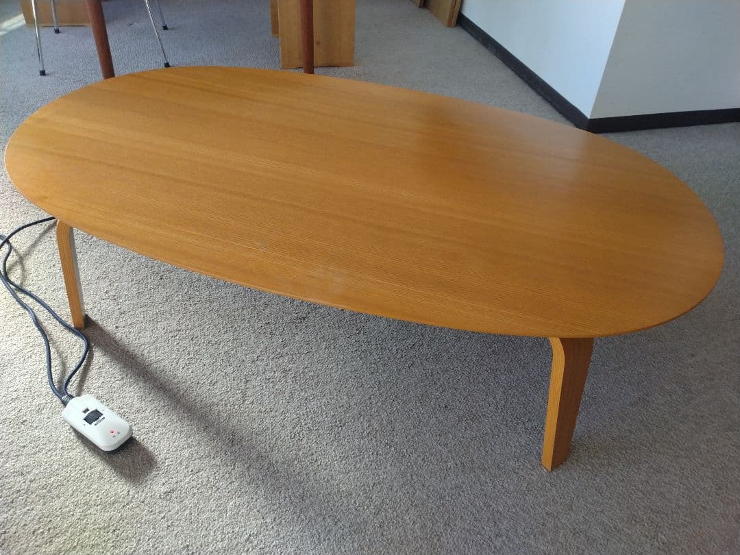 【訳あり】MUJI無印 オーク材楕円こたつ大ローテーブル机座卓センター 人気の無印良品(MUJI)のタモ材 楕円こたつです！積層合板を使用した