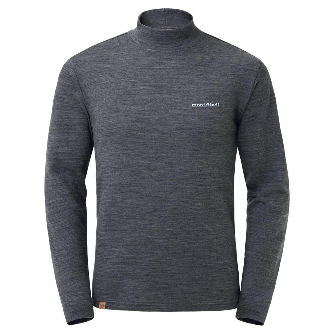 【新品】メリノウールプラスハイネックシャツ長袖sizeL グレー