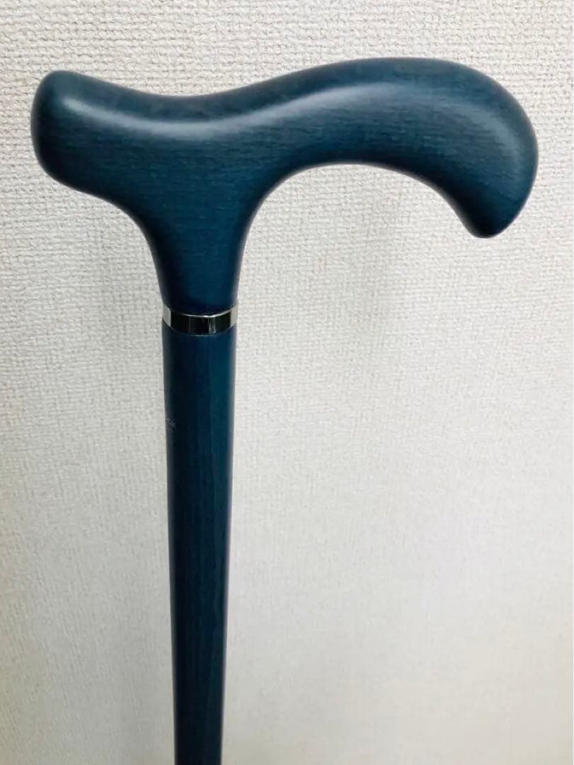 木製杖　ドイツ製　青色ステッキ　男性用