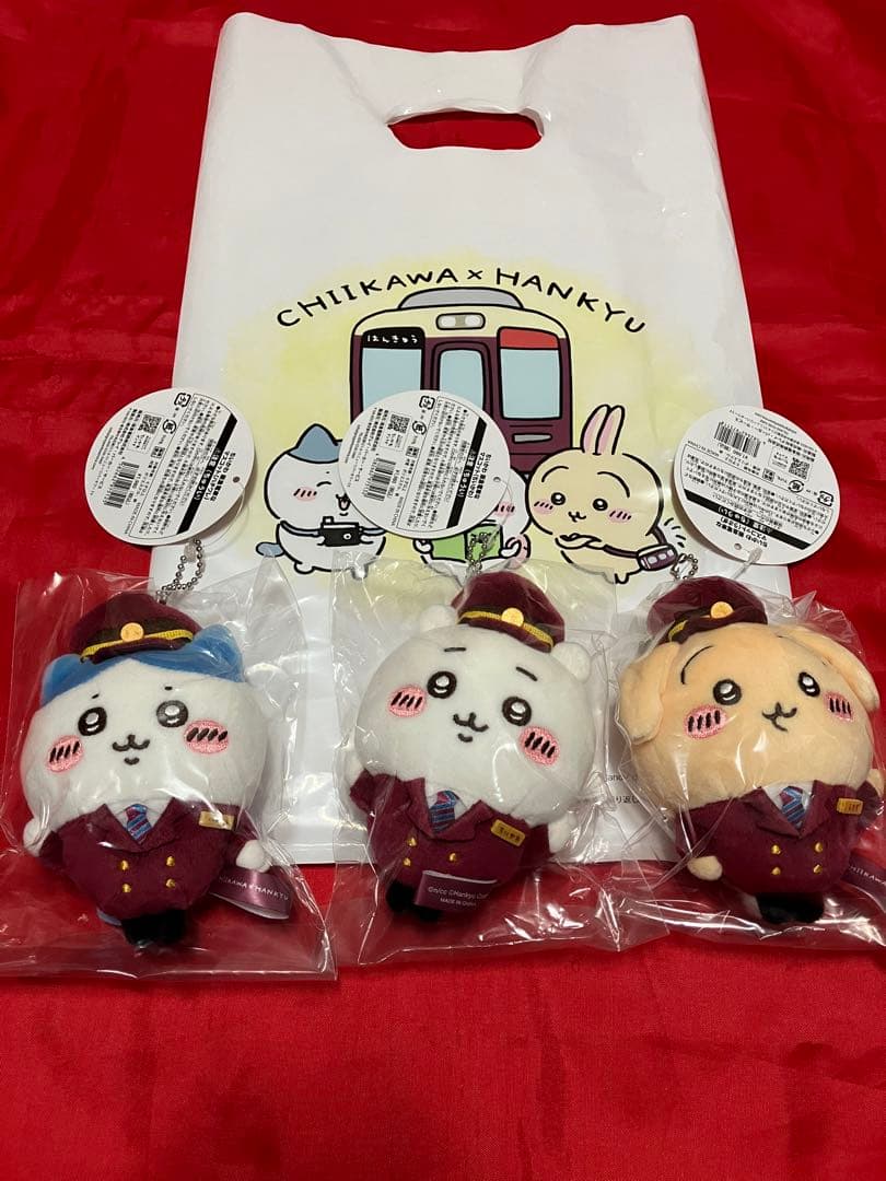 【未開封】【正規品】ちいかわ 阪急電車なマスコット 3匹セット ノベルティ付き ちいかわ×阪急電車】コラボグッズの販売場所・販売方法について（8/23