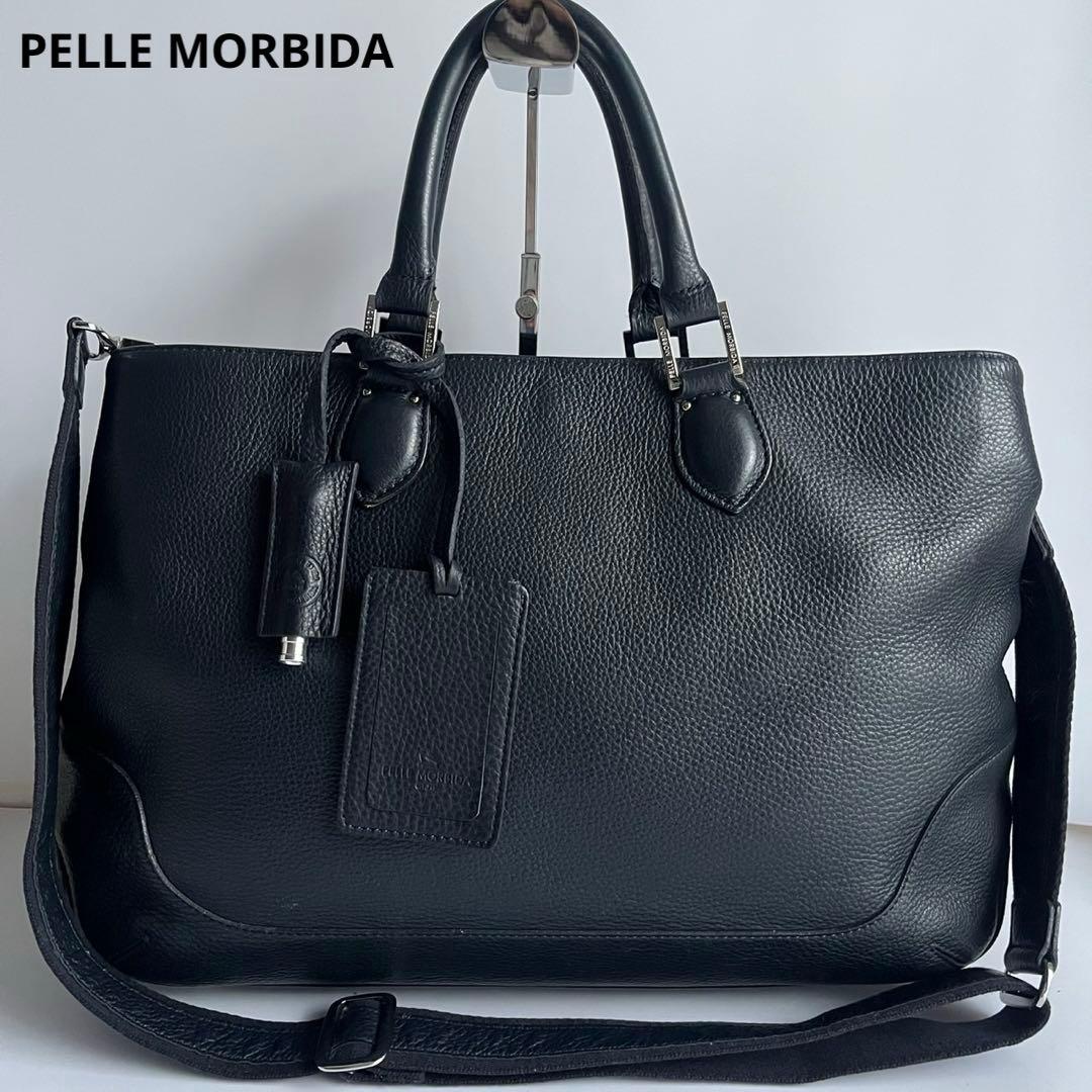 ✨未使用レベル✨　PELLE MORBIDA 　ビジネスバッグ　ネイビー　レザー